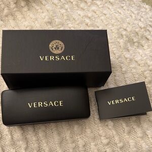 Versace Black Sunglasses Case with Gold Logo